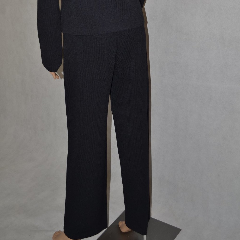 (FABULOUS) ST. JOHN COLLECTION BLACK FIVE BUTTON JACKET 4 & PANTS 2 Suit - Picture 11 of 12